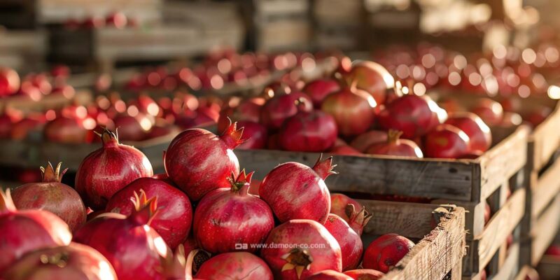 نگهداری جعبه های انار در سردخانه